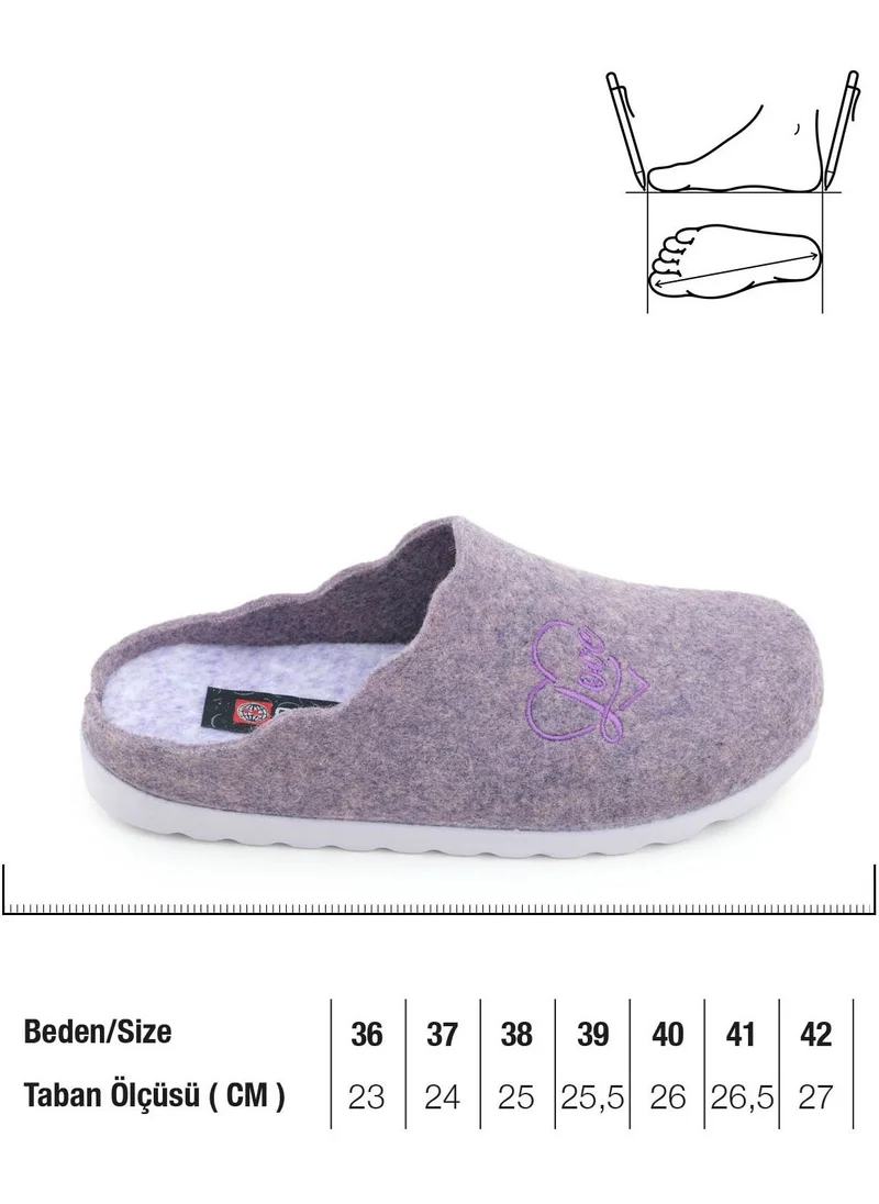 جيزر Women's Winter Embroidered Heart Design Comfortable Sole Home Garden Slippers