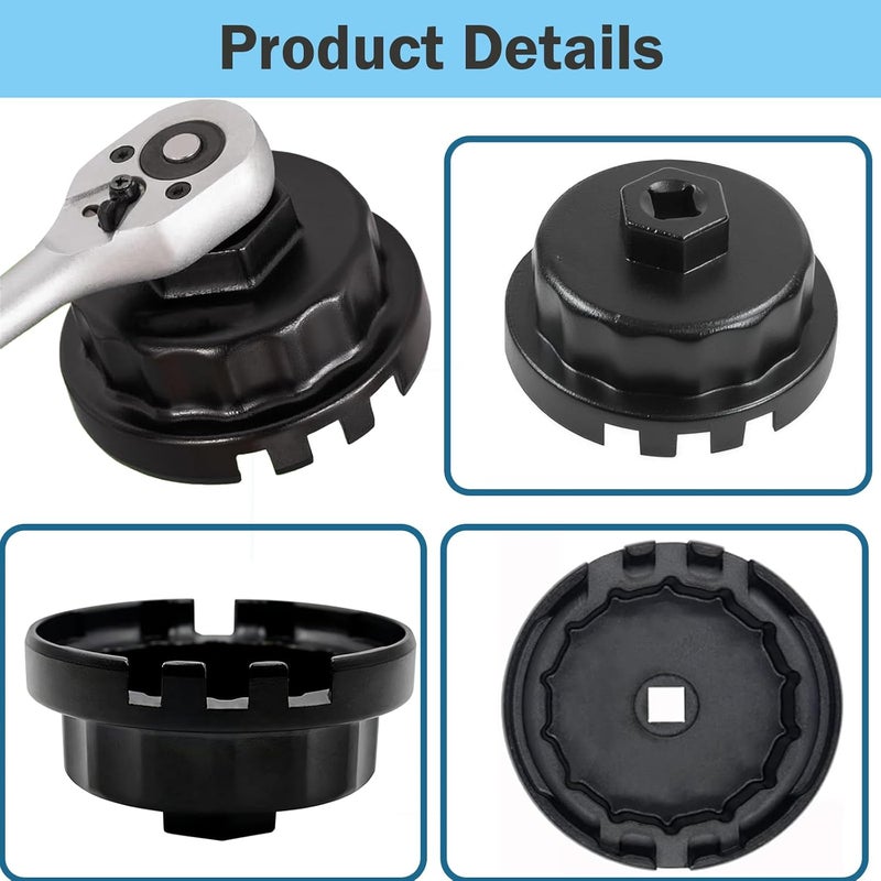 SKTMH Oil Change Tool Kit, 04152-YZZA1 Oil Filter tool for Toyota, 64mm Oil Filter Wrench, Drain Plug & Gasket for Toyota Tacoma Camry Tundra RAV4 Highlander Lexus ES/RX/Sienna - Image 2