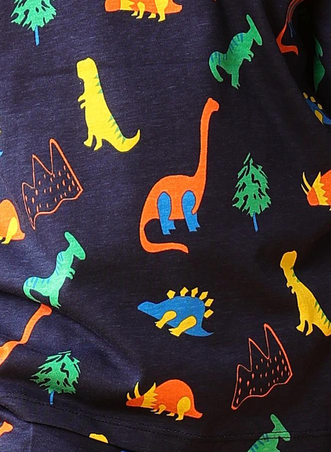 Anthrilo Kids Dinosaur Print Cotton T-Shirt and Shorts Set - Image 4