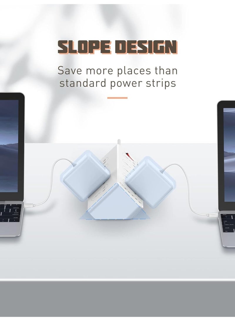 موثوقية التنبؤ ملحق مقبس كهربائي، 10 مقابس كهربائية، منفذ شحن سريع متعدد الوظائف، سلك كهرباء بطول 2 متر - Image 5