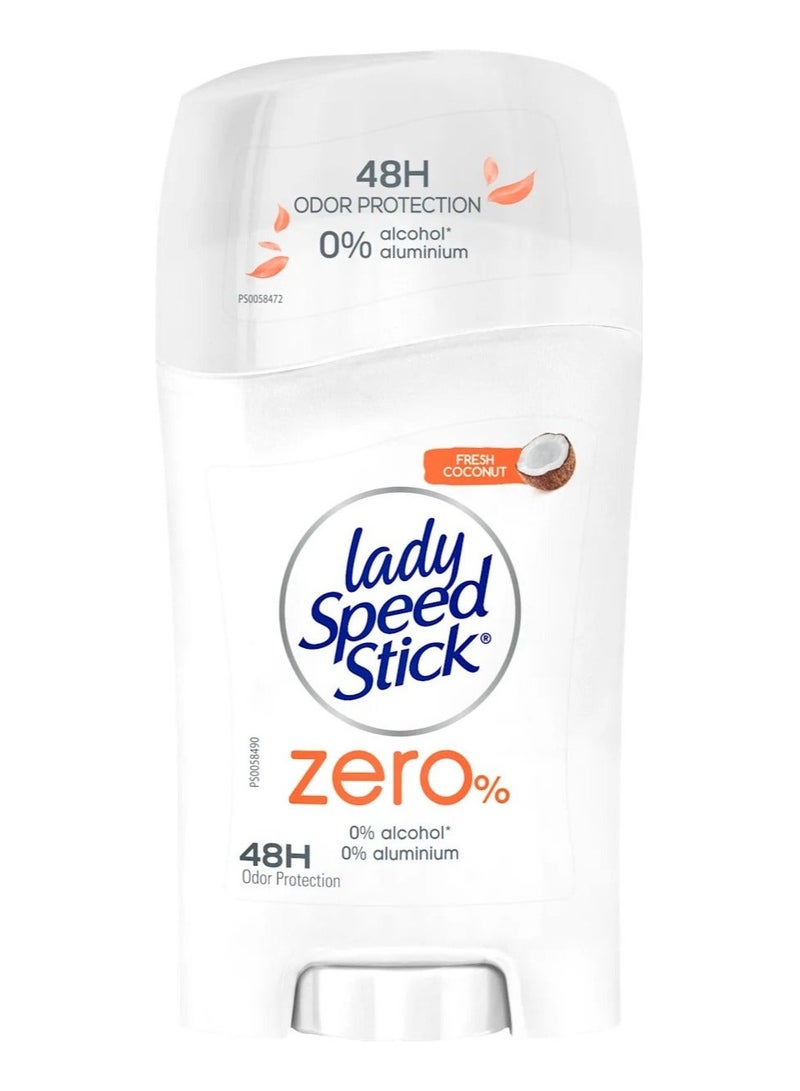 ليدي سبيد ستيك مزيل عرق ومضاد للتعرق زيرو٪ برائحة جوز الهند المنعشة - 40 جم