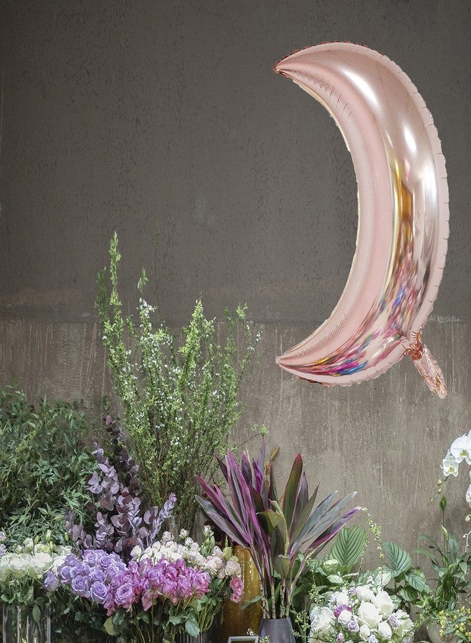 Lamantery 24 Inch Moon Foil Balloon Mylar Balloons for Baby Shower Wedding Party Decoration 6pcs Rose Gold - Image 4