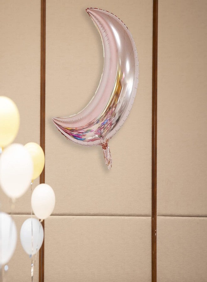 Lamantery 24 Inch Moon Foil Balloon Mylar Balloons for Baby Shower Wedding Party Decoration 6pcs Rose Gold - Image 3