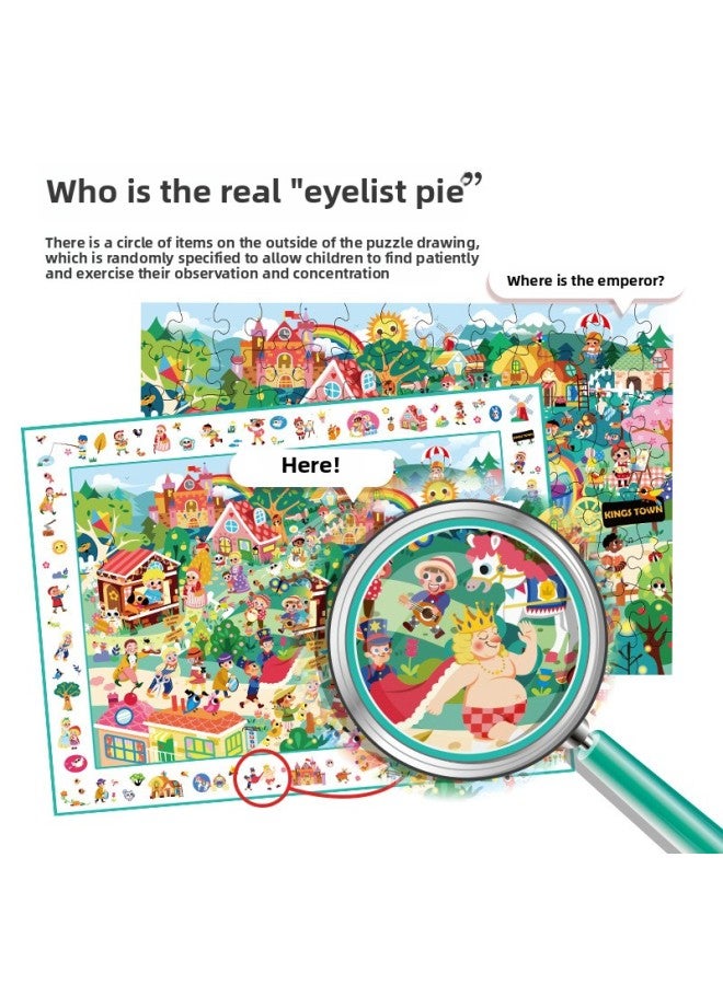 Ancient Original Fairy Tales Children's Illustration 100/200 Pieces Puzzle Double-sided Cognitive Challenge Eye Test-Color:The Emperor's Clothes 104 Pieces 2142 Pieces - Image 3