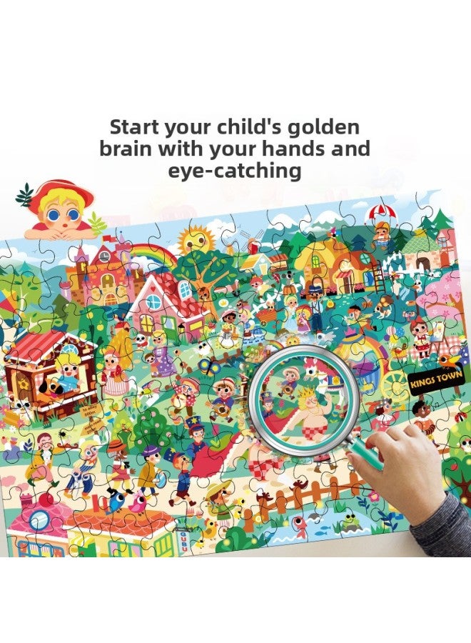 Ancient Original Fairy Tales Children's Illustration 100/200 Pieces Puzzle Double-sided Cognitive Challenge Eye Test-Color:The Emperor's Clothes 104 Pieces 2142 Pieces - Image 5