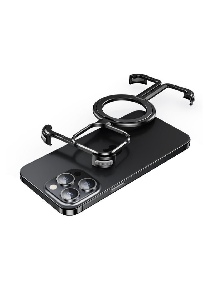 general Phone Case for iPhone 16ProMax 16Pro [MagSafe Compatible] Aluminum Frameless Minimalist Phone Case with Invisible Ring Bracket - Image 1