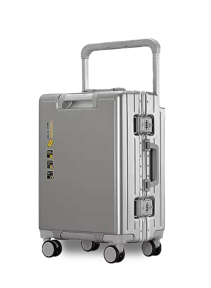 الازدهار حقيبة سفر من الألمنيوم الفاخر بميزات الازدهار - مقاومة للخدوش مع حامل أكواب قابل للطي وحامل هاتف، حقيبة عمل متعددة الوظائف - Image 1