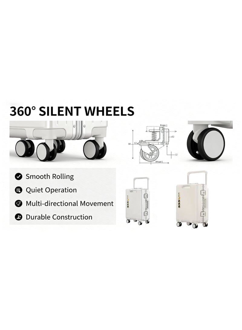 الازدهار حقيبة سفر من الألمنيوم الفاخر بميزات الازدهار - مقاومة للخدوش مع حامل أكواب قابل للطي وحامل هاتف، حقيبة عمل متعددة الوظائف - Image 4