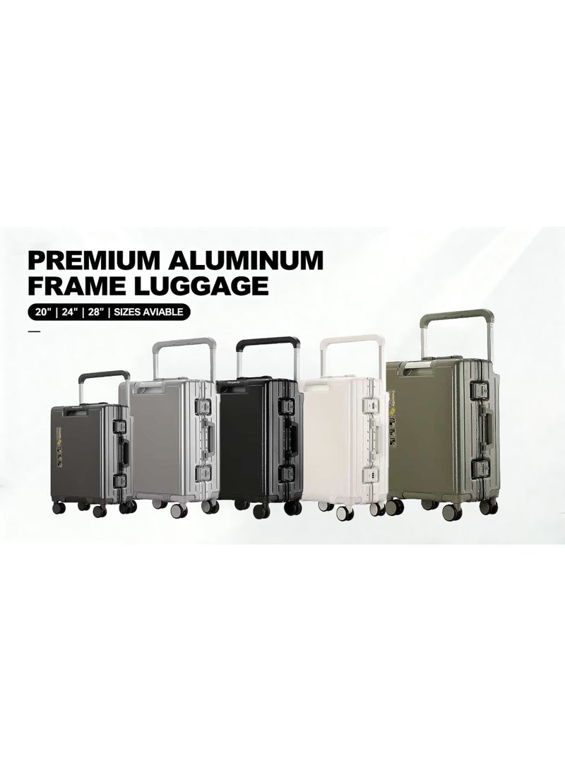 الازدهار حقيبة سفر من الألمنيوم الفاخر بميزات الازدهار - مقاومة للخدوش مع حامل أكواب قابل للطي وحامل هاتف، حقيبة عمل متعددة الوظائف - Image 2