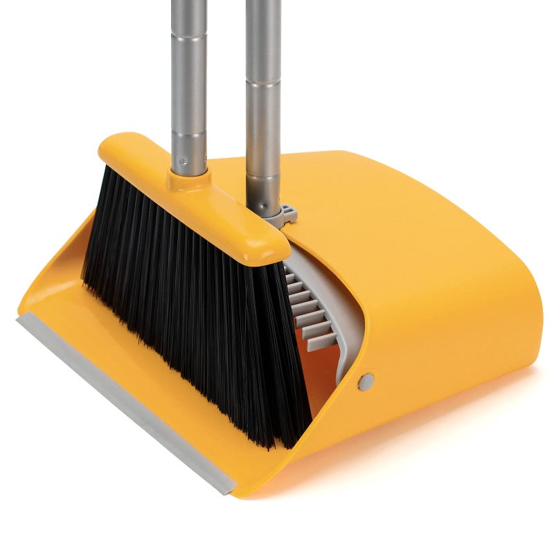 TreeLen Broom and Dustpan Set Stand Up Broom and Dustpan for Home Cleaning