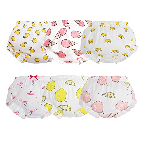 Orinery Cotton Underwear Baby Girl Undies Breathable Bloomers Briefs Infant Toddler Panties Kids Ruffle Assorted Boxer 6-Pack (BL203A, 1-2T) - Image 2