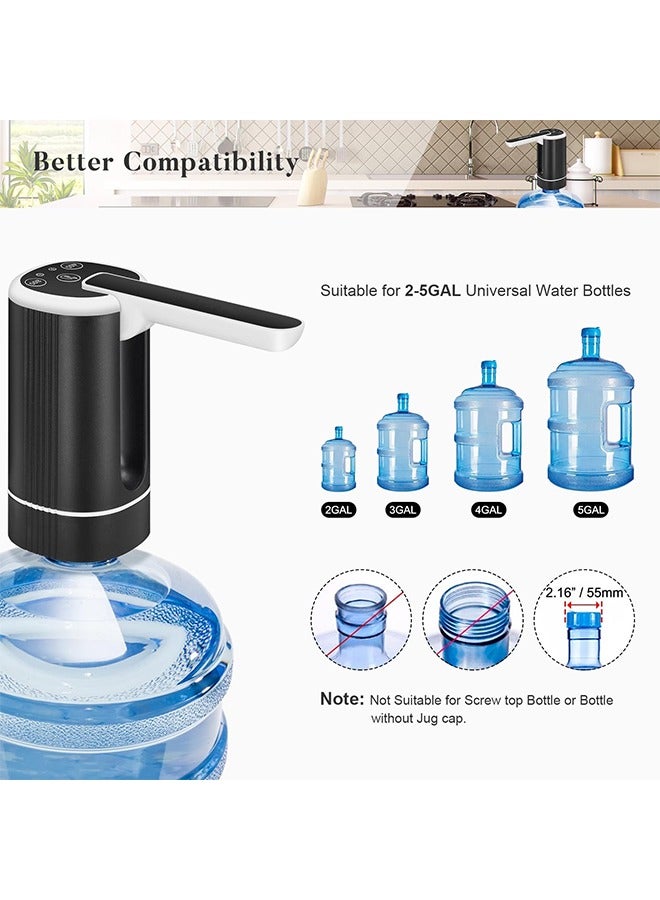 Folding Electric Water Pump Dispenser, USB Charging Automatic Water Pump Dispenser, Barrelled water,Portable Drinking Water Pump,Water Dispenser Electric ,Home, Office, Camping (Black)  - Image 4
