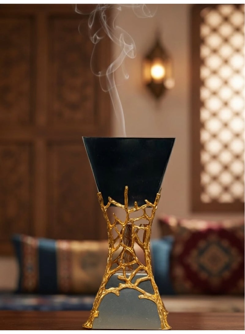 March Thirty Luxury Black & Gold Bakhoor Burner – Premium Arabic Oud Mabkhara – Decorative Incense Burner - Image 2