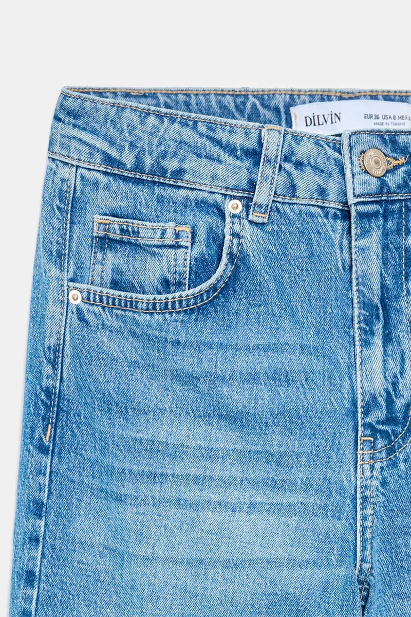 Dilvin Mid Blue Denim DILVIN Women's Straight-Leg Jeans for Women | Best Price UAE