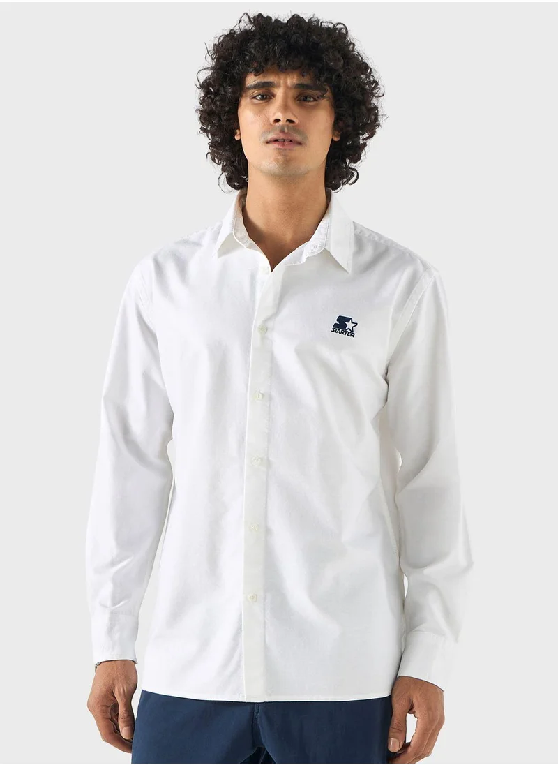 STARTER Logo Print Reglar Fit Button Down Shirt