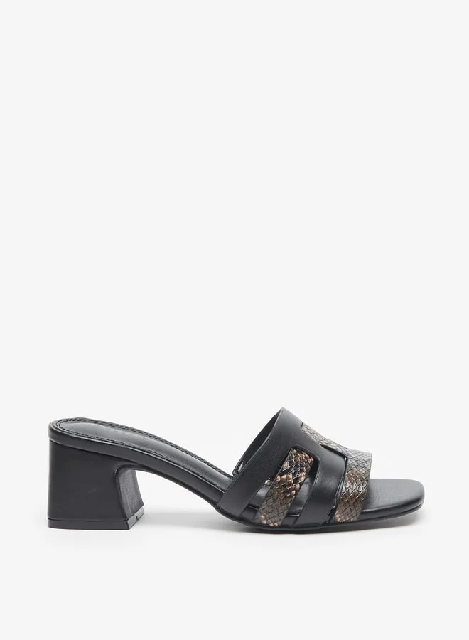 Celeste Women's Animal Textured Slip-On Sandals with Block Heels
