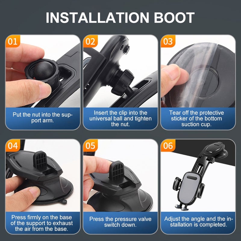 2pcs Cup Phone Holder Sturdy Car Phone Stand Rotatable Cell Phone Holder - Image 2