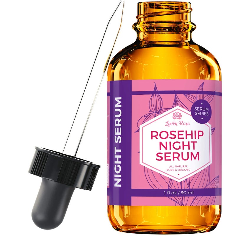Leven Rose Rosehip Oil Night Face Serum 100 Pure Organic Natural Rose Hip Oil Serum for Dry Skin 1 oz