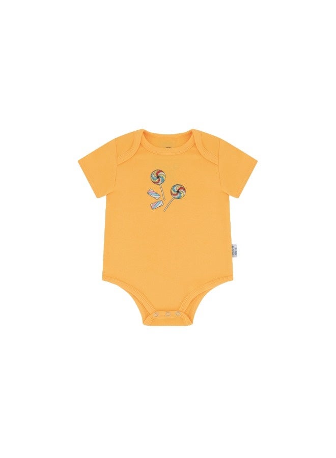 Lullaby Bloom Premium 100% Certified Organic Cotton Baby Essential Infant Bodysuit for Baby Girls and Boys Unisex Candy - 6-9 Months