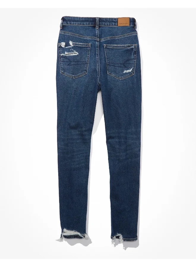 امريكان ايجل AE Stretch Ripped High V-Rise Mom Jean
