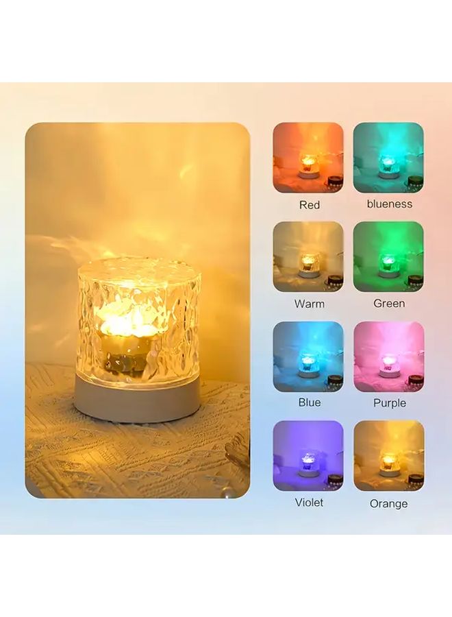 16 Color LED Night Light With Remote Water Wave Projection USB Powered Bedside Lamp - Image 3
