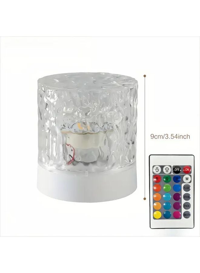 16 Color LED Night Light With Remote Water Wave Projection USB Powered Bedside Lamp - Image 5