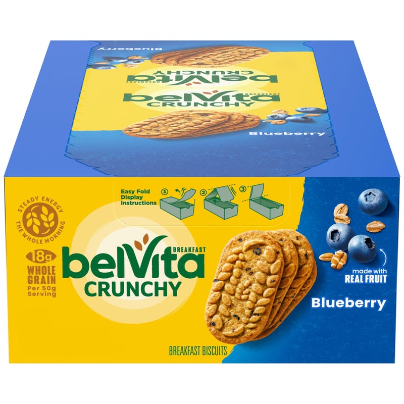 belVita Breakfast Bars Biscuits, Blueberry, 8 Packs (4 Biscuits Per Pack) - Image 1