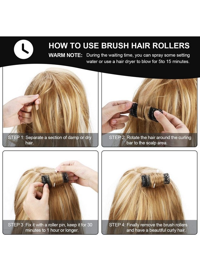 WILLBOND 20 Pack Vintage Style Hair Roller Brush Rollers for Hair Medium Mesh Rollers and Plastic Picks Set for Women Effortless Curls and Waves Flexible Locking Pins Small Curls - Image 3