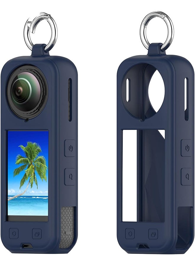 O Ozone Compatible Case for Insta360 X5 | Silicone Carrying Case  Anti-drop Protective Accessories Cover for Insta360 X5 Action Camera Accessories- Dark Blue - Image 1