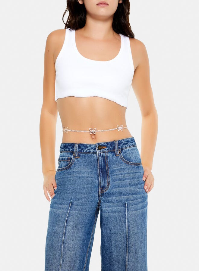 FOREVER 21 Rhinestone Butterfly Belly Chain  - Image 1