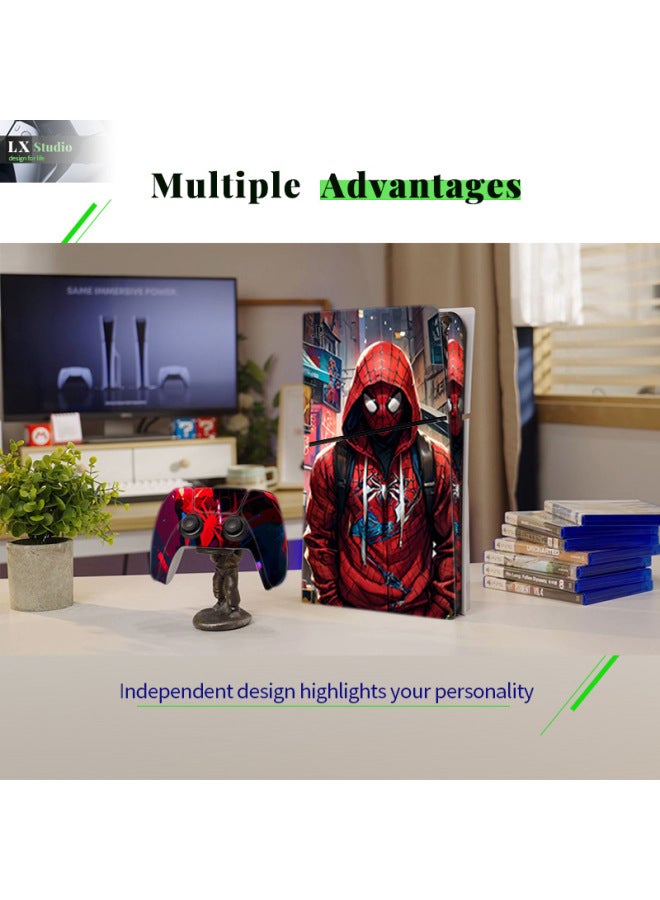 general Suitable For Sony PS5 Game Console Sticker Digital Version Protective Film Fashion Spider-man Series Full Set Of Sticker Film-Color:PS5SlimDiscQT-19010 - Image 2