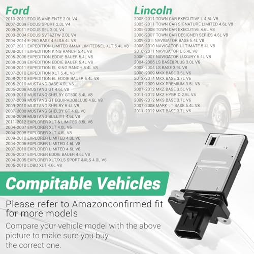 keriolee Mass Air Flow Sensor 3L3A-12B579-BA, MAF Sensor Fit for Ford F150/F250/E150/E250/Crown Victoria/Taurus/Escape/Mustang/Edge/Escape/Ranger, etc, Mass Airflow Sensor OEM Fit for Mazda/Lincoln/Mercury - Image 3