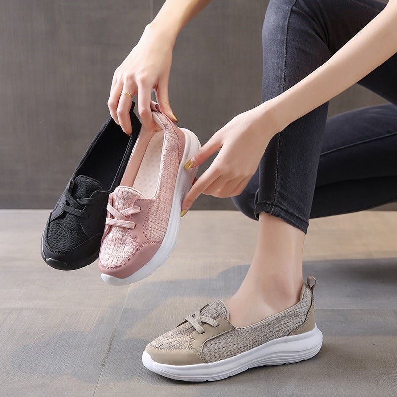 2023 Leg Lazy Shoes Slip-on Cross-border Four Seasons Casual Women's Shoes New Style Moms Shoes Low-top Flat Walking Shoes - Image 2