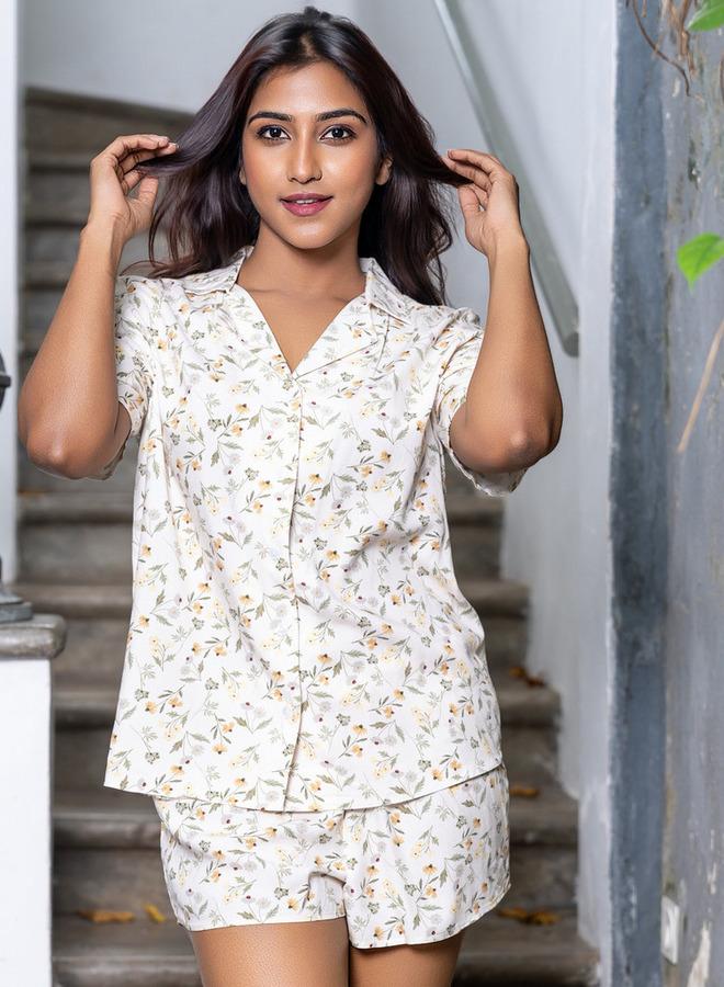 Aadaraya Pyjama Short Set Shirt and Shorts - Image 3