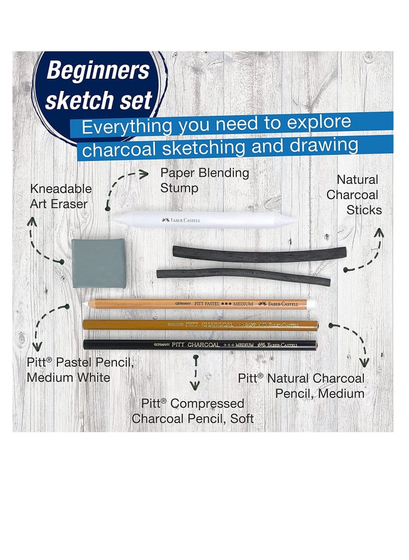 FABER-CASTELL - 7-Piece PITT Charcoal Sketch Set - Image 1