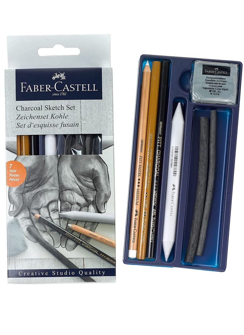 FABER-CASTELL - 7-Piece PITT Charcoal Sketch Set - Image 1