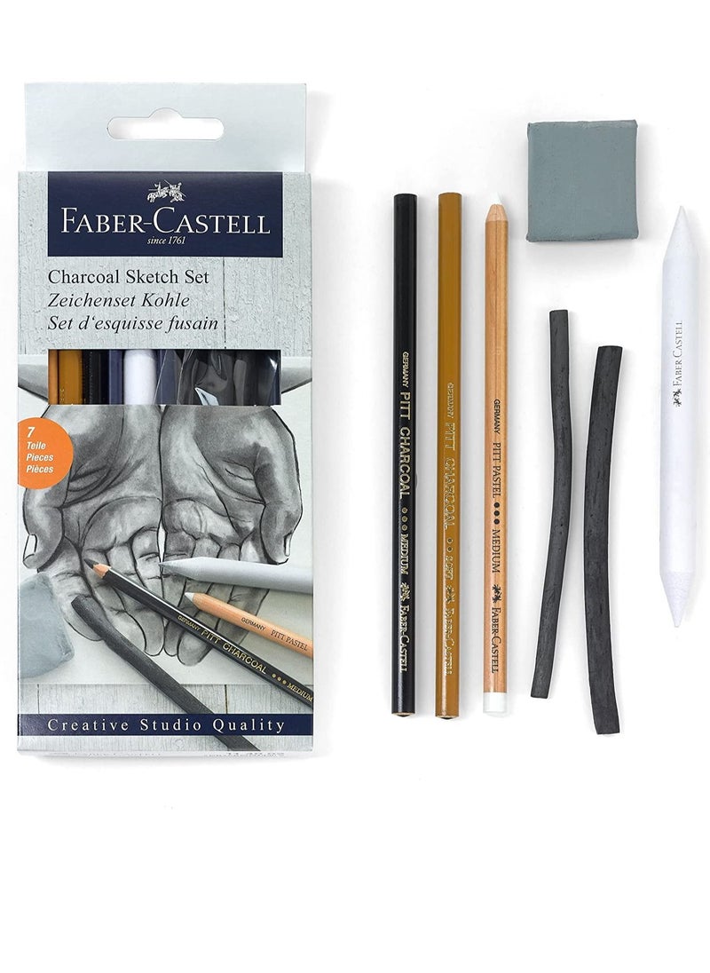 FABER-CASTELL - 7-Piece PITT Charcoal Sketch Set - Image 1