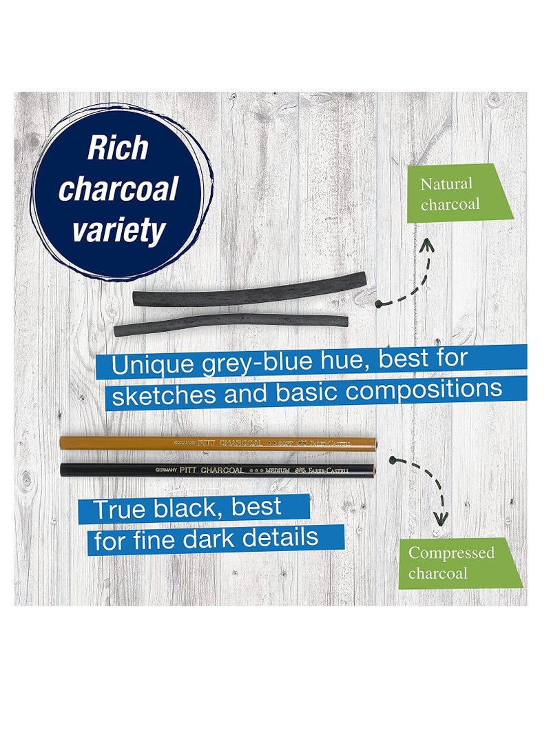 FABER-CASTELL - 7-Piece PITT Charcoal Sketch Set - Image 1