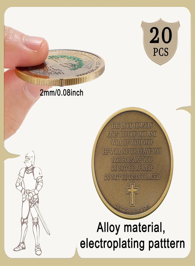 Siifert 20 Pcs Christian Rooted in Christ Coin The Lord is My Rock Tokens Coins Funny Christian Gifts Pocket Token for Prayer - Image 3