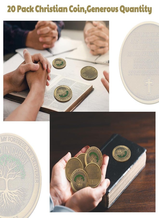 Siifert 20 Pcs Christian Rooted in Christ Coin The Lord is My Rock Tokens Coins Funny Christian Gifts Pocket Token for Prayer - Image 5