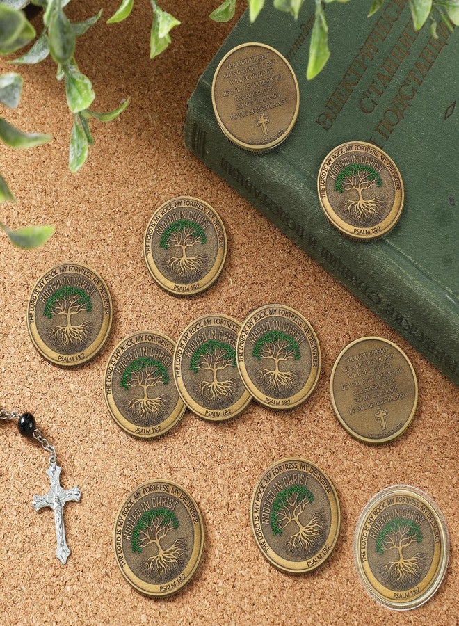 Siifert 20 Pcs Christian Rooted in Christ Coin The Lord is My Rock Tokens Coins Funny Christian Gifts Pocket Token for Prayer - Image 4