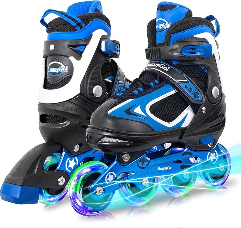 MammyGol Adjustable Inline Skates for Kids with Light Up Wheels - Ages 4-16 - Image 1