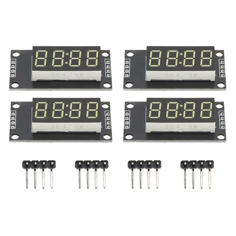 4 Sets Digital Tube Display Module LED 4 Digit 7 Segment 0.36in TM1637 Drive Chip White MRA110F - Image 4