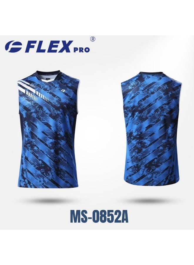 SLEEVELESS TOP | Double Jacquard Mesh | Blue