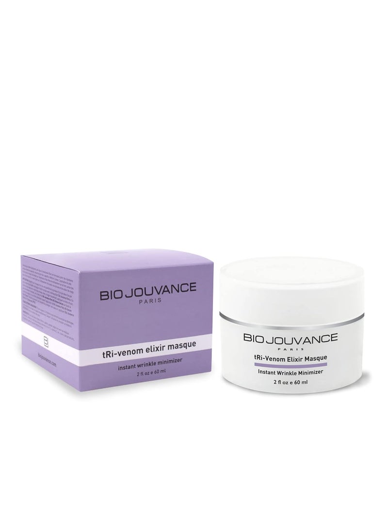 BIO JOUVANCE PARIS Tri Venom Elixir Mask 2oz  60ml  Wrinkle Minimizer  Tighten Large Pores  Instant Lifting  Hydrating  AntiAging  Weekly Facial Skin Care Treatment Regimen  Made in France 