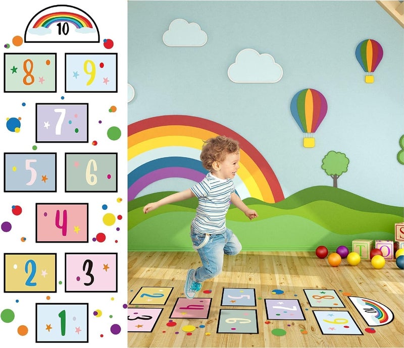 BPA 10 Number DIY Hopscotch Game Wall Stickers - Image 1