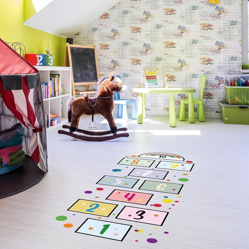 BPA 10 Number DIY Hopscotch Game Wall Stickers - Image 4