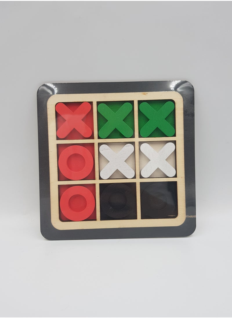 Passion District Tic Tac Toe Wooden Board 2 Players 