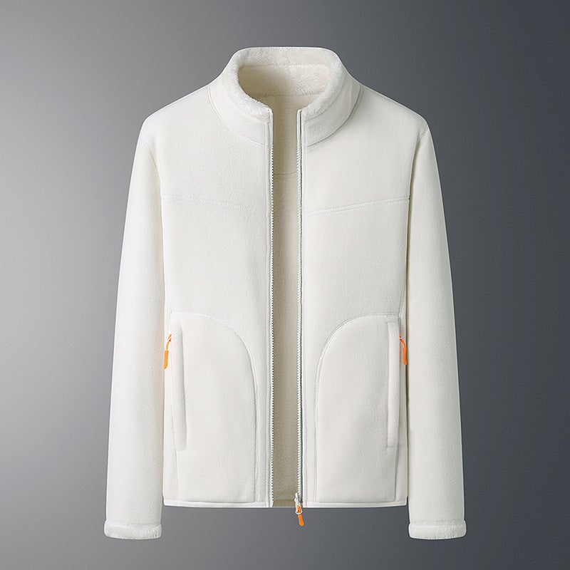 Reversible Coral Fleece Couples Jacket White (female) - Image 1