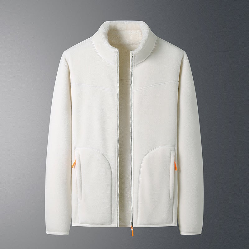 Reversible Coral Fleece Couples Jacket White (female) - Image 5